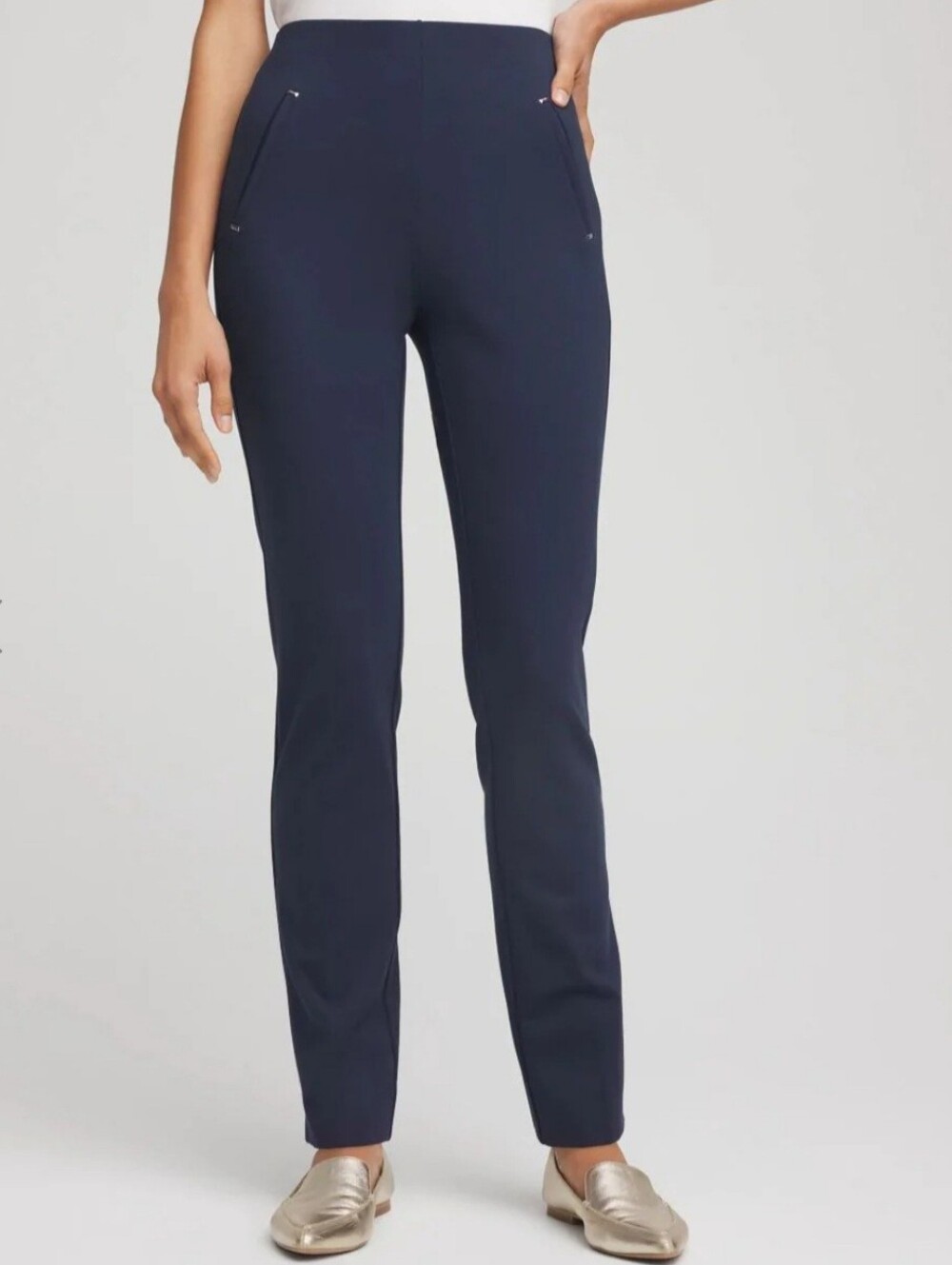 CHICOS SO Slimming Juliet Ankle Pants Blue 2.5 NEW NWT